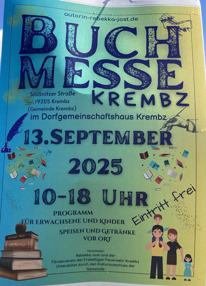 Plakat für Büchermesse in Krembz am 13.09.