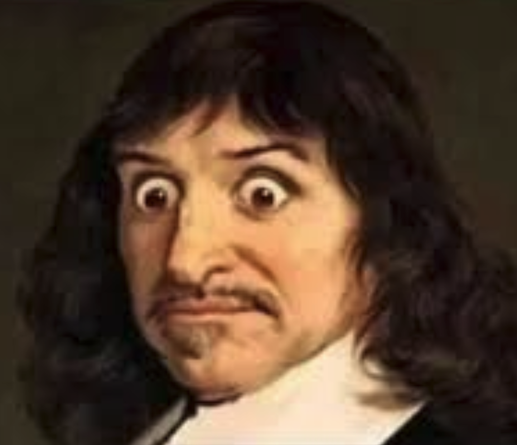 Rene Descartes (French Philosopher and Mathematician) with bug eyes.