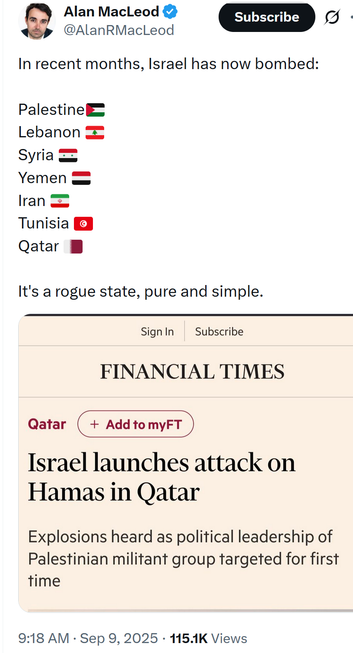 Israel attacks Qatar 2025