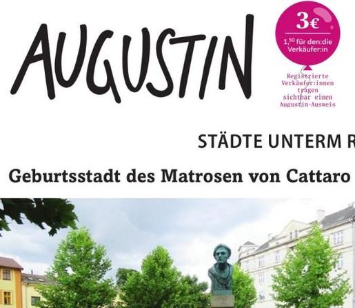 Ausschnitt aus dem aktuellen Augustin, mit Teil eines Fotos aus der Kolumne "Städte unterm Radar"
