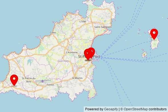A map showing every place of worship we have visited so far in Guernsey including:
Notre Dame du Rosaire in St Peter Port
Notre Dame du Rosaire in St Peter Port
St Tugual's Chapel in St Peter Port
St Philippe, Torteval in Torteval
Town Church, St Peter Port in St Peter Port
Notre Dame du Rosaire in St Peter Port
St Philippe, Torteval in Torteval
Notre Dame du Rosaire in St Peter Port
Notre Dame du Rosaire in St Peter Port
Notre Dame du Rosaire in St Peter Port