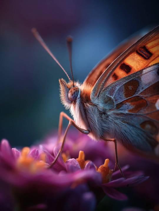 A close-up of a butterfly on a pink flower. A close-up of a butterfly on a pink flower.