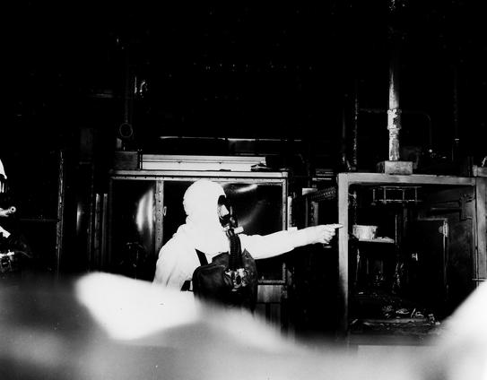 Das Handschuhfach, in dem das Feuer von 1957 ausbrach.