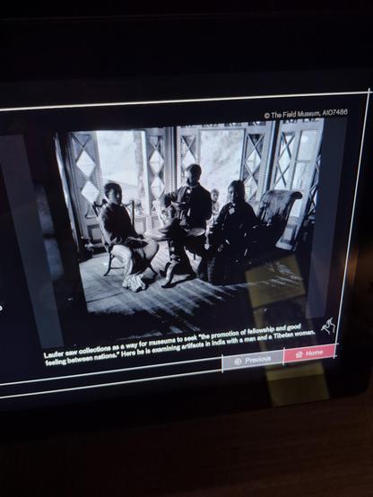 Laufer saw collections as a way for museums to seek "the promotion of fellowship and good feeling between nations." Here he la examining artifacts in India with a man and a Tibetan woman.