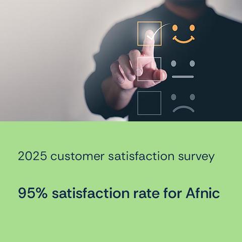2025 customer satisfaction survey
95% satisfaction rate for Afnic
