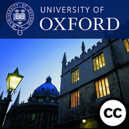 University of Oxford in the blue background with a picture of the university below