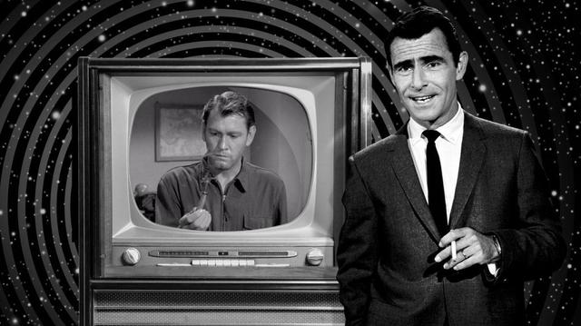 Rod Serling and an early 1960s style television