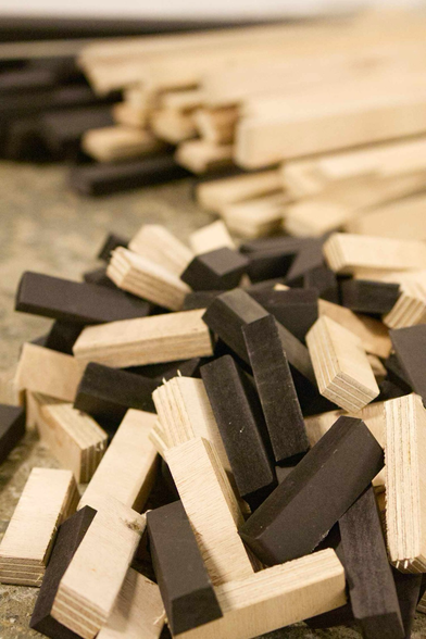 Wooden block on the floor
