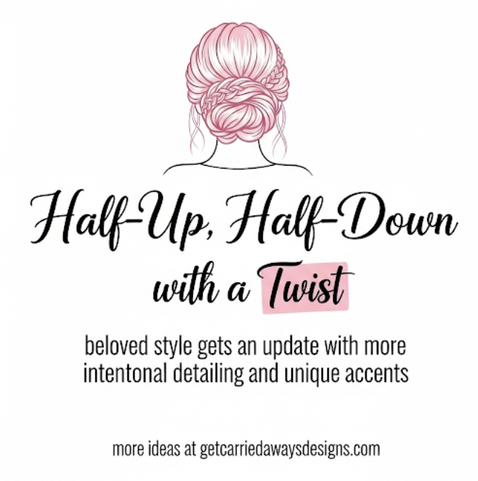 wedding logo with with colors: Pastel Pink, White, Black; getcarriedawaysdesigns.com