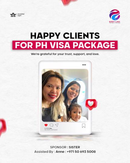 Happy Clients, Happier Journeys!
Congratulations to our clients for successfully securing their Philippines Visa Package Sponsored by Sister, assisted by Anne, and now ready to create unforgettable memories back home.
📞 +971 56 993 9525 (Call/WhatsApp) | info@easylinktourism.com | https://bit.ly/EasylinkWP
#EasyLinkTourism #HappyClients #PhilippinesVisa #VisaPackage #TravelMadeEasy #VisaApproved #TravelUAE #VisaServicesUAE #VisaAssistance #DreamTrip