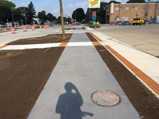 A new bike line that is not totally finished