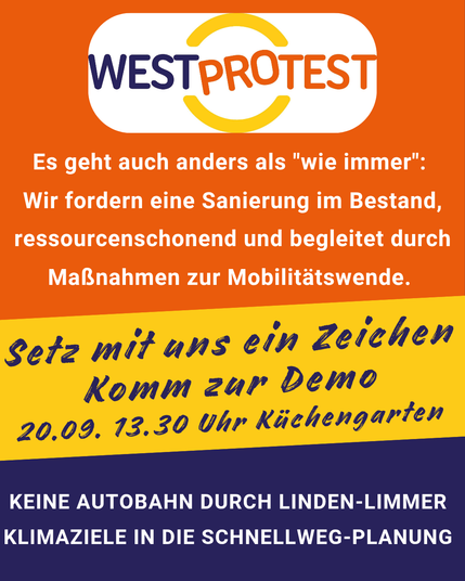 WESTprotest fordert eine Sanierung im Bestand.