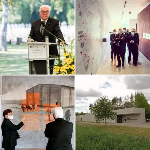 Bundespräsident Steinmeier bei der Eröffnung des Dokumentationszentrums der Gedenkstätte Gardelegrn am 15. September 2020.