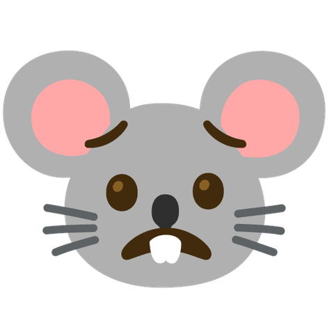 Emoji Kitchen sticker for 😟 emoji and 🐭 emoji