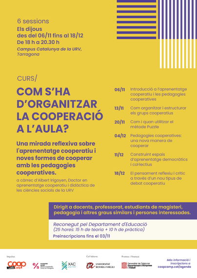 Nou curs per docents 2025, cooperació a l'aula.