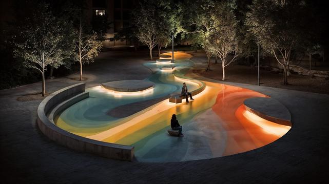 Minimal design, maximum transformation of an urban park
Fluid colour and organic shapes evoke movement and serve the urban space without the need for costly interventions.