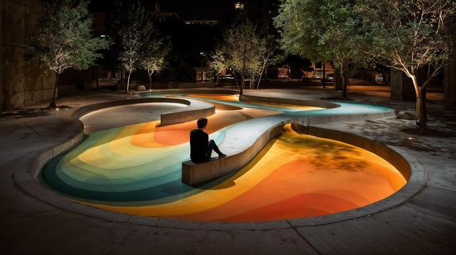 Minimal design, maximum transformation of an urban park
Fluid colour and organic shapes evoke movement and serve the urban space without the need for costly interventions.