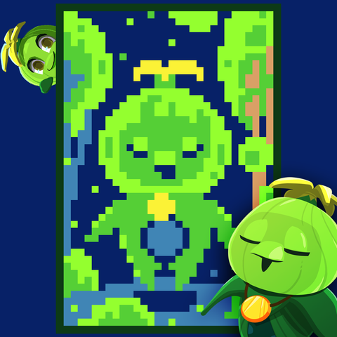 Bulbinion from A Planet Of Mine Mastermine Edition in Hungry Cat Nonogram pixel art video game