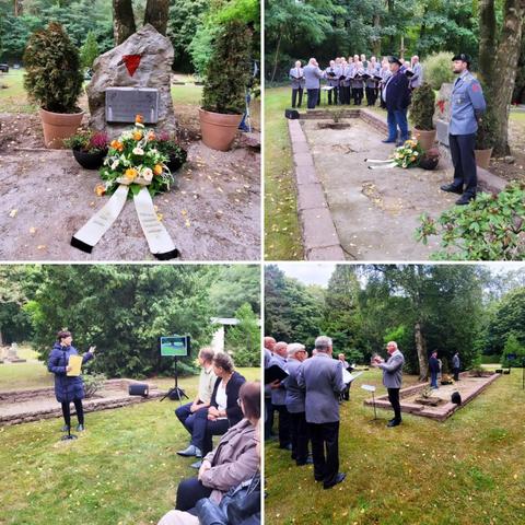 Fotos von der Gedenkveranstaltung für die in Zichtau begesetzten KZ-Häftlinge. Fotos: Hansestadt Gardelegen