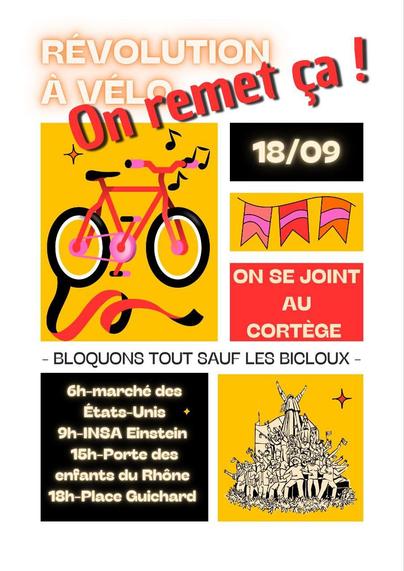 Agenda vélorution du 18 septembre 2025 de Lyon

6h - marché des états-unis
9h - INSA Einstein
16h - porte des enfants du Rhone
18h - place guichard