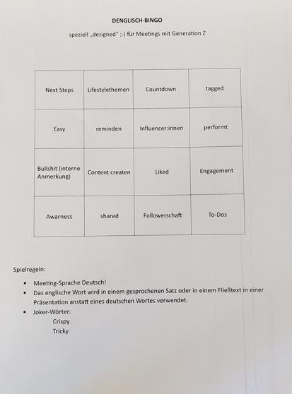Tabelle mit englischen Begriffen
