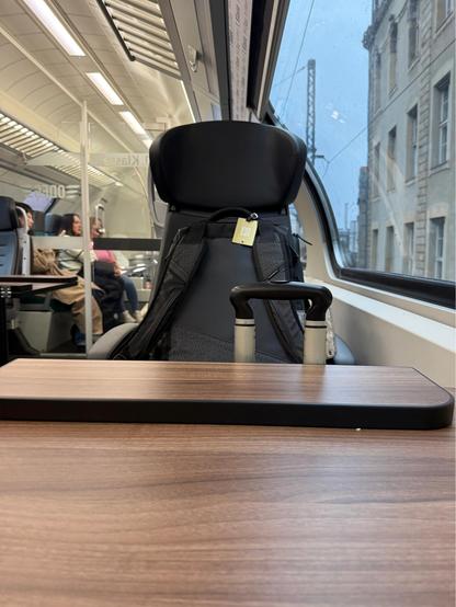 Two hand bags on a train to BER
