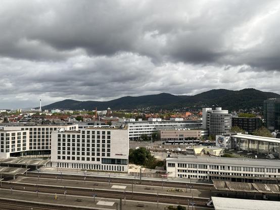Blick auf Heidelberg aus dem 13. Stockwerk