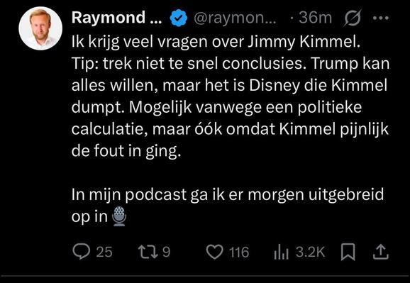Bericht van Raymond Mens op X