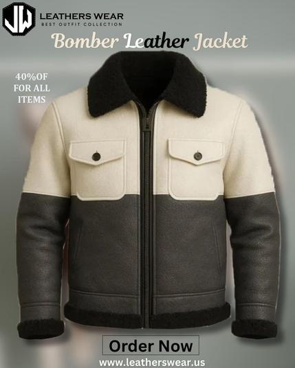 Men’s Leather Bomber Jacket