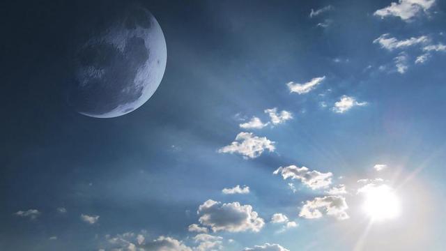 Full moon and clouds.