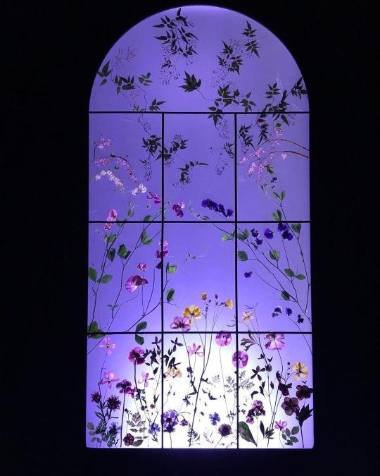 Art Nouveau window with flowers.