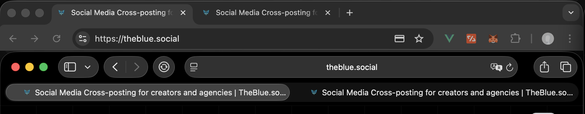 Chrome (top) and Safari (bottom)