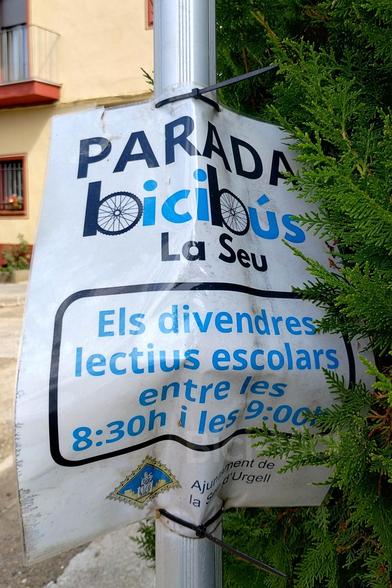 Parada de bicibús a la Seu d'Urgell