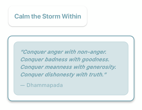Quote about conquering anger, badness, meanness, and dishonesty from Dhammapada.