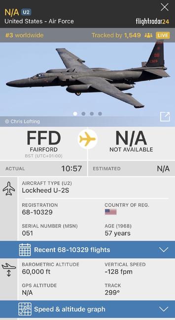 Screenshot showing details about the U2