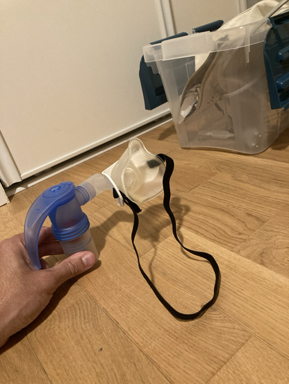 3D printed elastic system assembled with asthma mask 