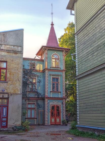 Old wooden house, like princess castle.