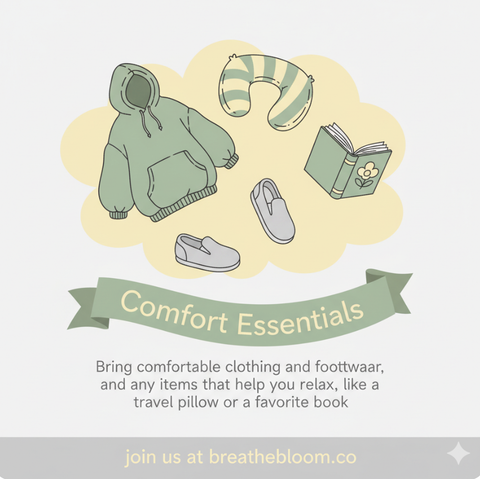 wellness logo for 'women over 40' with colors: Pastel Yellow, Sage Green, Light Gray; breathebloom.co