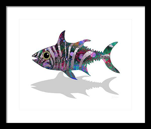 Framed print of Colourful Catch Striped Fish With Shadow by Joan Stratton - Paintingsbyjoan.com
A vibrantly coloured striped fish floats in a sea of imagination, its body stitched with swirls and colour, casting a shadow that whispers of movement and mystery.
Purple, green, pink, and blue ripple across its form like underwater fireworks, while its silhouette swims quietly beneath, echoing the rhythm of the deep.
This piece is a playful exploration of contrast and character, where bold colour meets quiet shadow, and the ordinary becomes extraordinary. I created this artwork using my Ether Art technique — hand-drawn digitally from a blank canvas, blending expressive abstraction with vibrant storytelling.
Perfect for lovers of quirky marine art, surreal design, and joyful colour. Available across fine art prints, canvases, puzzles, apparel, and home décor.
Loaded without a background so you can choose your own colour on products :)
Explore more expressive aquatic and abstract works in my gallery at:
https://joan-stratton.pixels.com/collections/fish+sea+dragons+and+horses