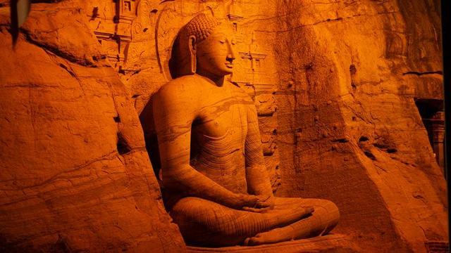 Giant stone Buddha statue.