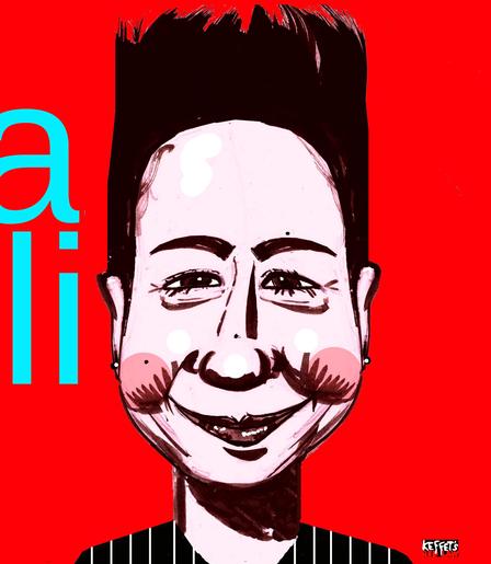 Das Cartoonportrait von Dunja Hayali, sie hat meine volle Sympathie.