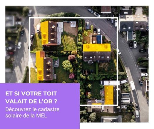 [Zoom sur le solaire]
Et si votre toit valait de l'or ?
Découvrez le potentiel solaire de votre logement avec le cadastre solaire de la MEL.

☀️ Le potentiel solaire, c'est le rendement énergétique potentiel d'une surface en fonction de :
• son orientation (l'idéal étant plein sud) ;
• des obstacles proches ou lointains (arbres, immeuble…) ;
• de sa surface utile ;
• des conditions météorologiques locales.

Plus votre toiture se rapproche de ces conditions idéales, plus l'installation de panneaux solaires est pertinente.

💡Bon à savoir : il suffit de 3 m² de surface bien exposée pour installer un équipement solaire thermique (qui produit de l'eau chaude sanitaire). Même dans le Nord !

Gratuit, simple, précis : avec le cadastre solaire, découvrez en 1 clic si votre toit peut accueillir des panneaux solaires.
https://www.lillemetropole.fr/cadastre-solaire

----
Vous souhaitez avoir des renseignements sur le solaire photovoltaïque ?
➡️ Allô AMELIO : 03 20 21 27 77 (prix d'un appel local)

#solaire #lillemétropole #AMELIO