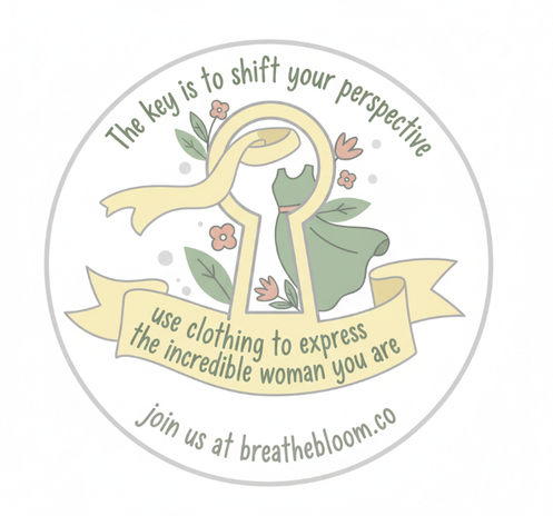 wellness logo for 'women over 40' with colors: Pastel Yellow, Sage Green, Light Gray; breathebloom.co