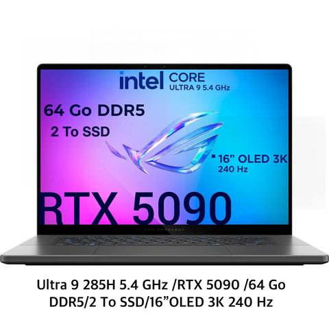 ASUS ROG Zephyrus G16 (2025) – PC portable gamer Ultra 9 285H avec RTX 5090, 64 Go DDR5 et écran OLED 3K 240 Hz – InMedia