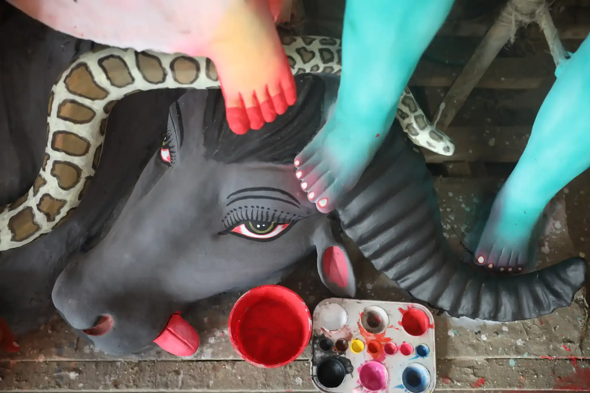 Effigies are prepared