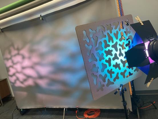 Lighting setup in a studio.