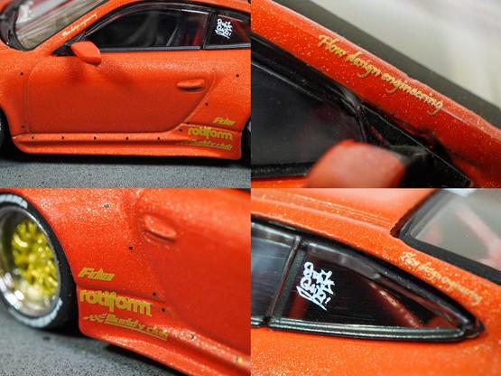 Some close-up shots of Old & New 997, Red metallic by Tarmac Works in 1:64 scale.