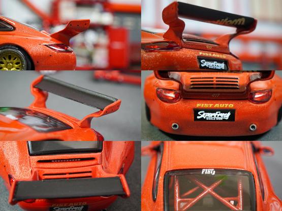 Some close-up shots of Old & New 997, Red metallic by Tarmac Works in 1:64 scale.