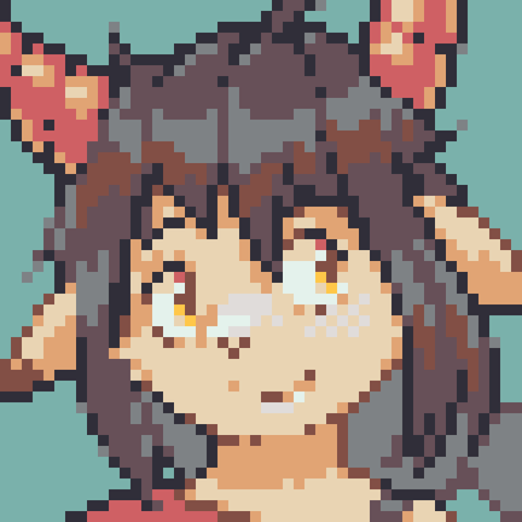 pixel art robot goat portrait