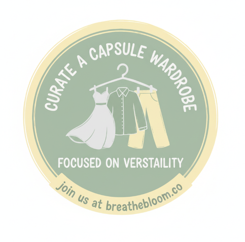 wellness logo for 'women over 40' with colors: Pastel Yellow, Sage Green, Light Gray; breathebloom.co
